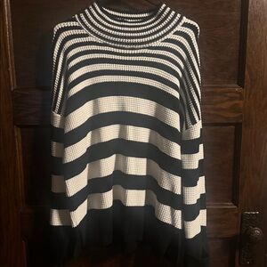Black/cream striped sweater, Devotion by Cyrus, EUC